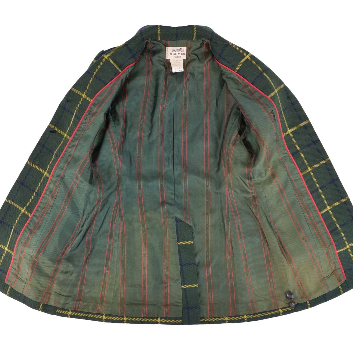 Hermes Vintage Tailored Jacket Check Cashmi — view 7