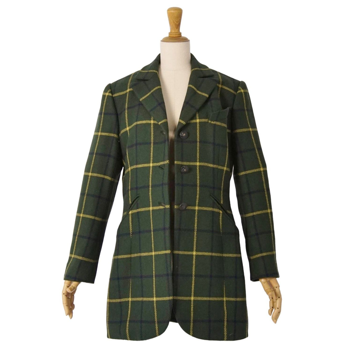 Hermes Vintage Tailored Jacket Check Cashmi — view 4