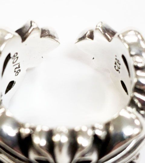 Chrome Hearts Dbl Flrl Double Floral Cross Ring Silver — view 8