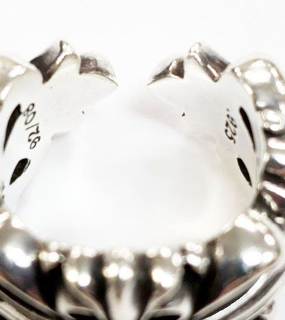 Chrome Hearts Dbl Flrl Double Floral Cross Ring Silver — view 8