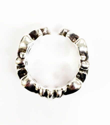 Chrome Hearts Dbl Flrl Double Floral Cross Ring Silver — view 5