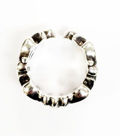 Chrome Hearts Dbl Flrl Double Floral Cross Ring Silver — view 5