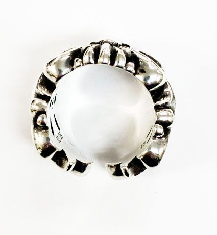 Chrome Hearts Dbl Flrl Double Floral Cross Ring Silver — view 6