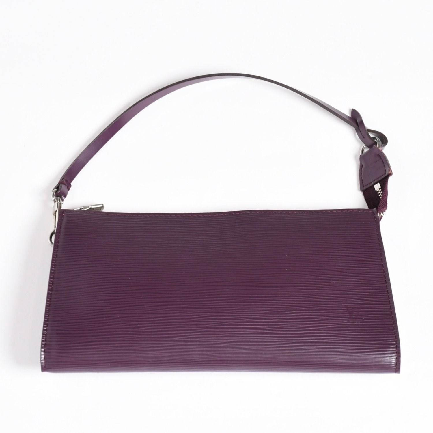 Louis Vuitton Pochette Accessoires Pouch Epi Purple Silver