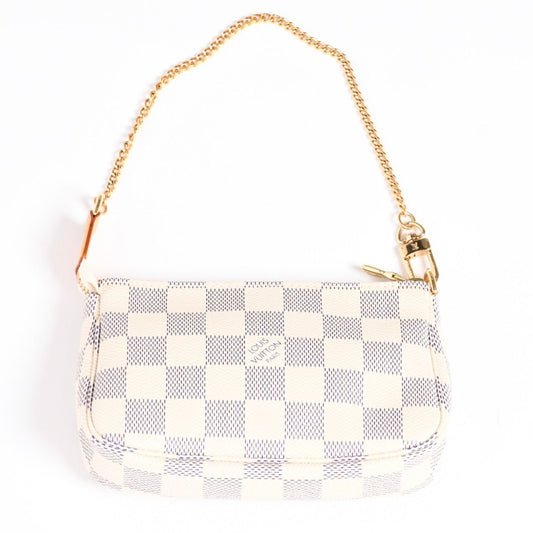 Louis Vuitton Mini Pochette Accessoires Pouch Damier Azur White