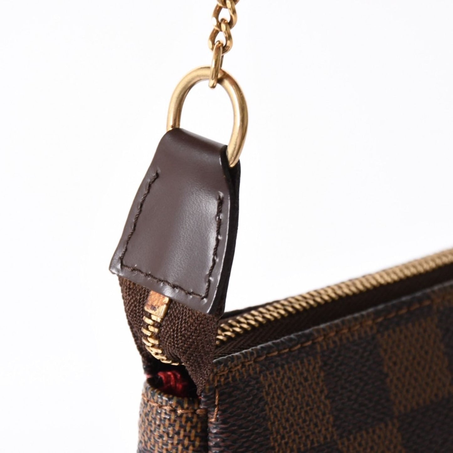 Louis Vuitton Damier Mini Pochette Accessoires Pouch Brown Gold — view 4