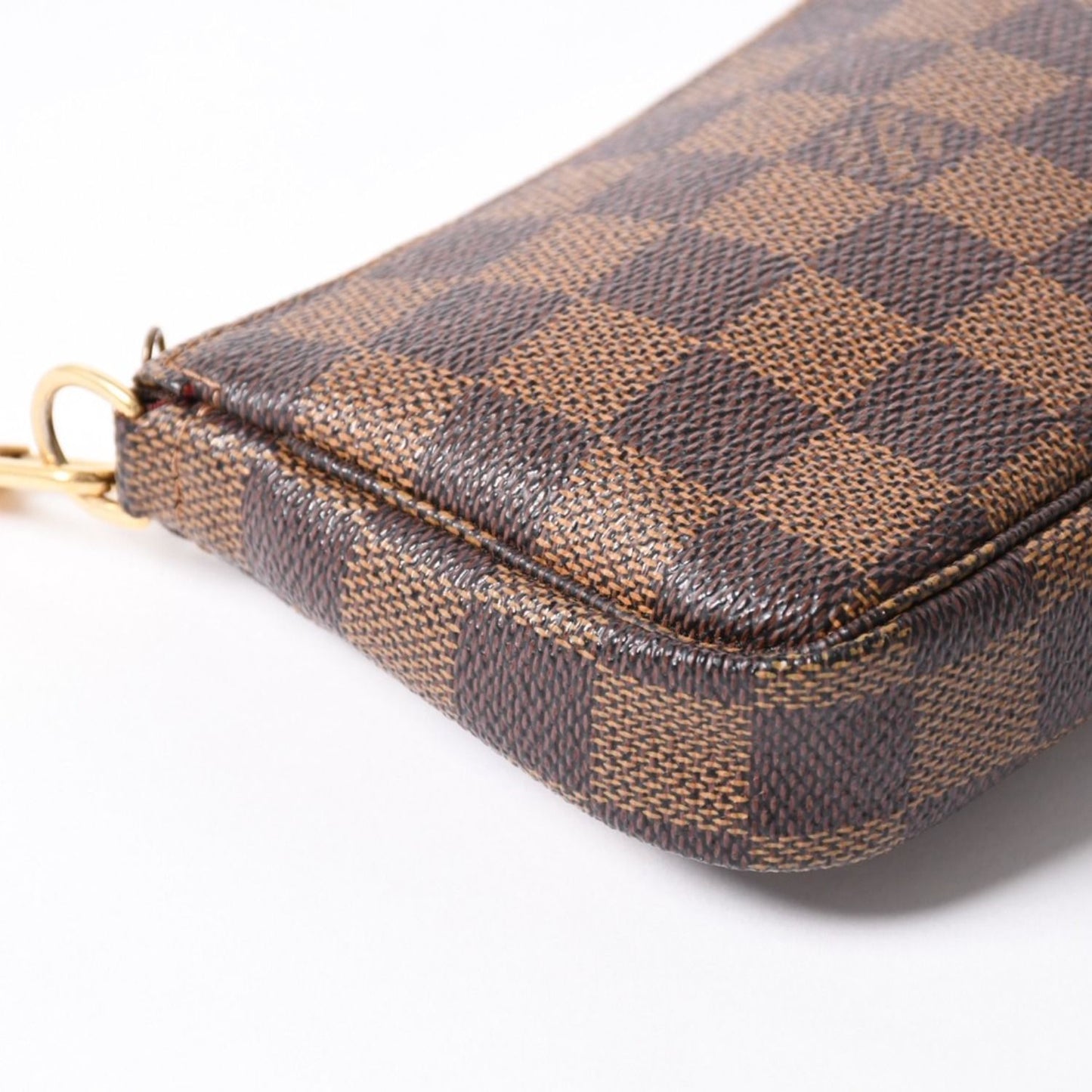 Louis Vuitton Damier Mini Pochette Accessoires Pouch Brown Gold — view 7