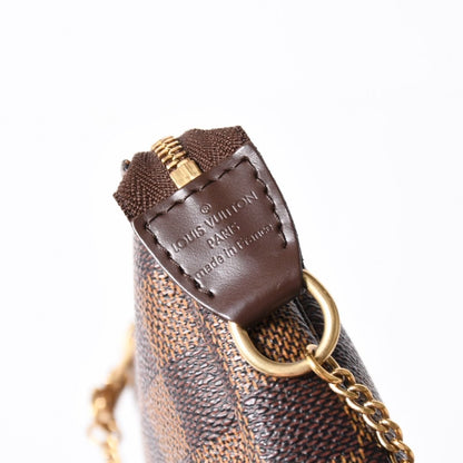 Louis Vuitton Damier Mini Pochette Accessoires Pouch Brown Gold — view 5