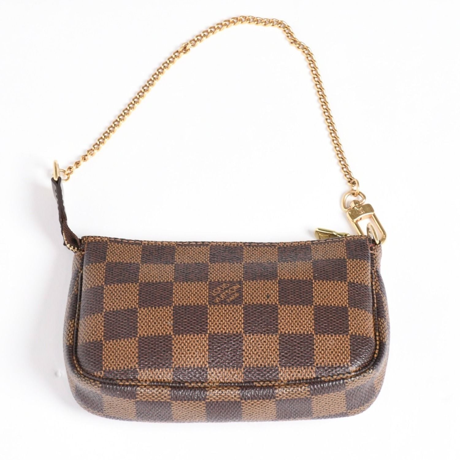 Louis Vuitton Damier Mini Pochette Accessoires Pouch Brown Gold