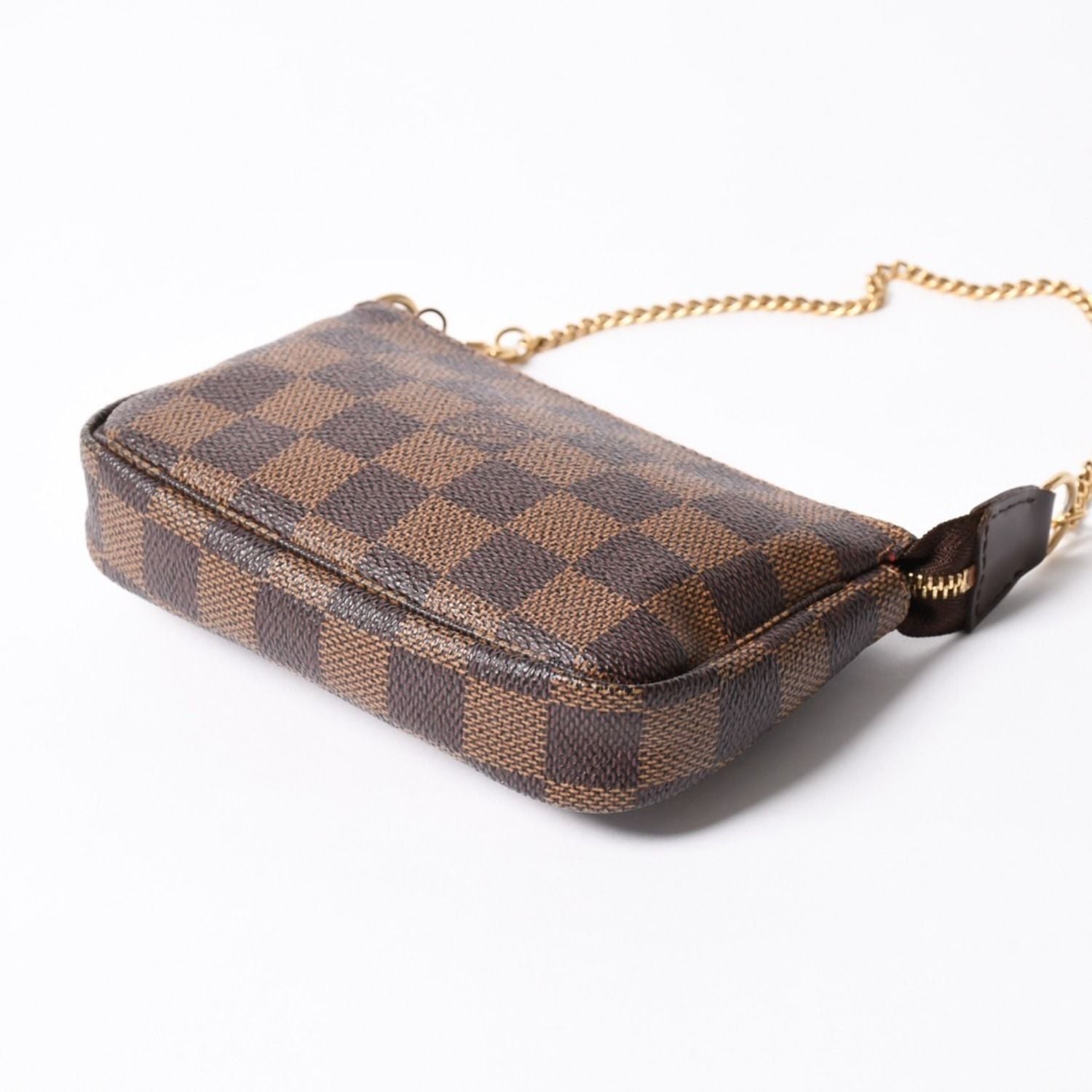 Louis Vuitton Damier Mini Pochette Accessoires Pouch Brown Gold — view 6