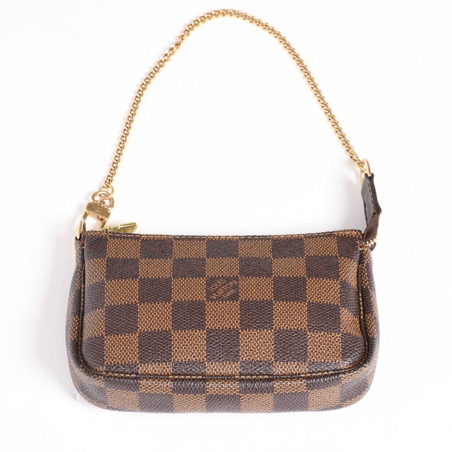 Louis Vuitton Damier Mini Pochette Accessoires Pouch Brown Gold — view 2