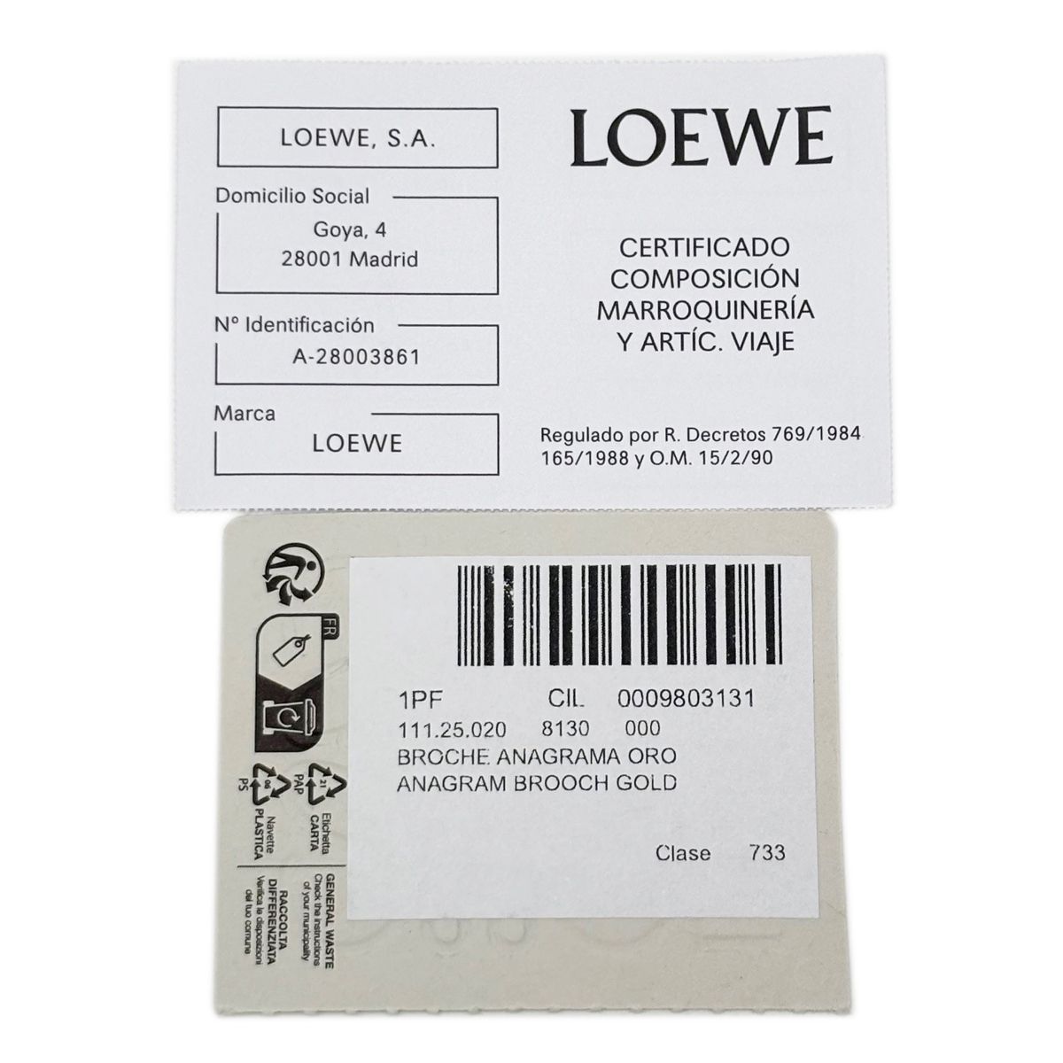 Loewe Brooch Anagram Gold 111.25.020 — view 6