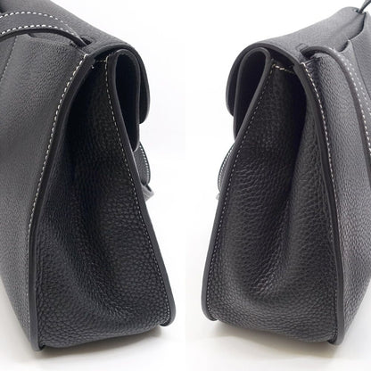 Hermes Halzan 31 Togo Black Silver Shoulder Bag — view 3
