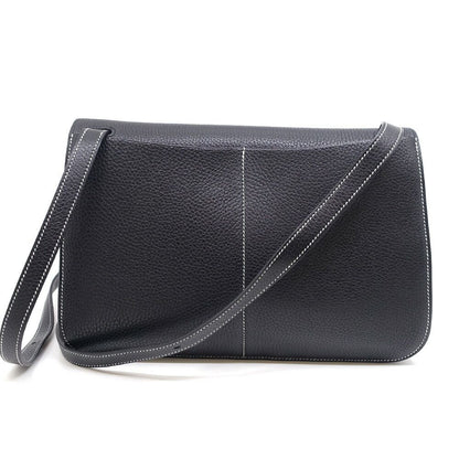 Hermes Halzan 31 Togo Black Silver Shoulder Bag — view 2