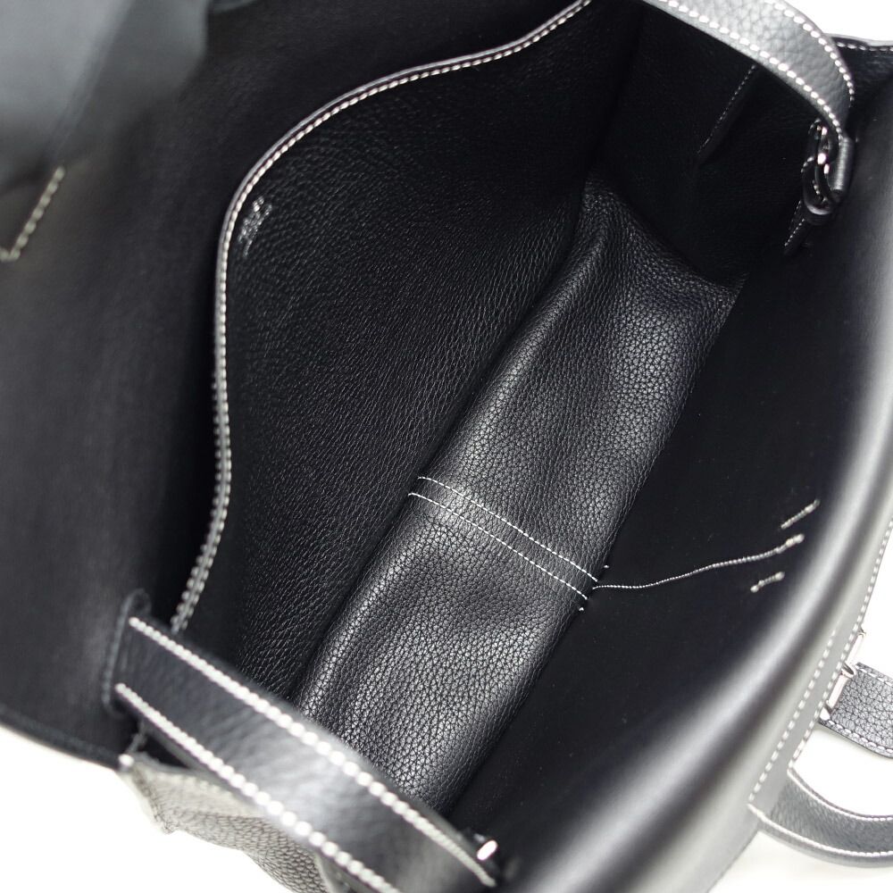 Hermes Halzan 31 Togo Black Silver Shoulder Bag — view 5