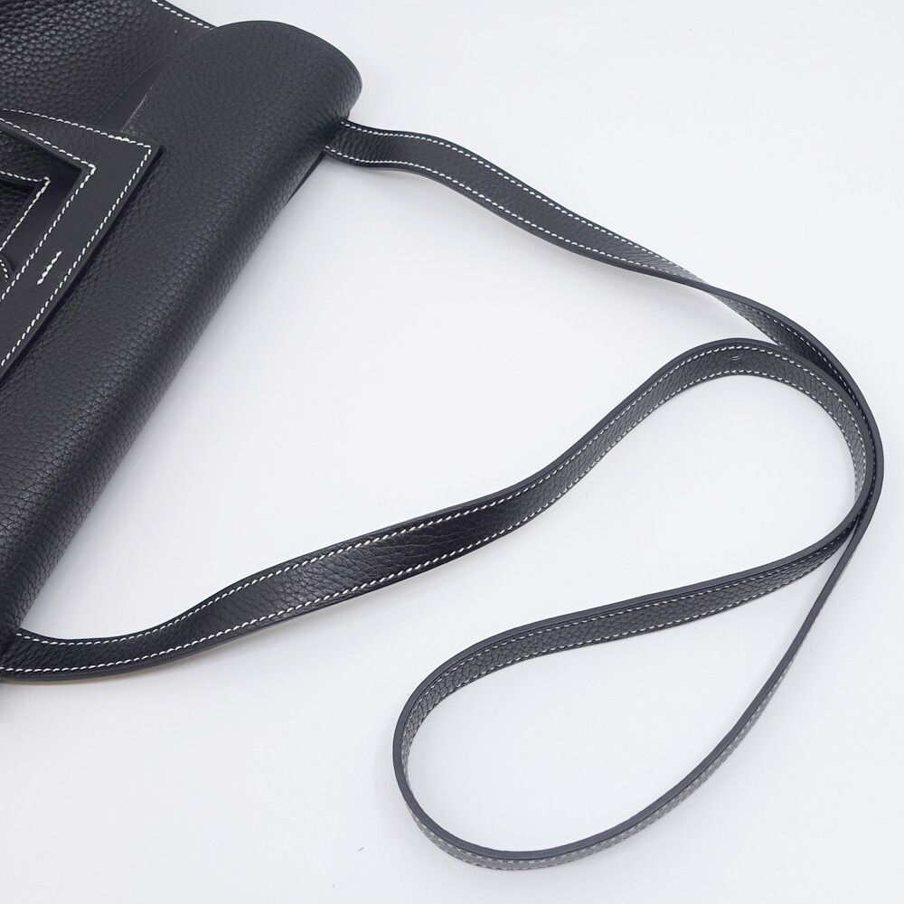 Hermes Halzan 31 Togo Black Silver Shoulder Bag — view 8