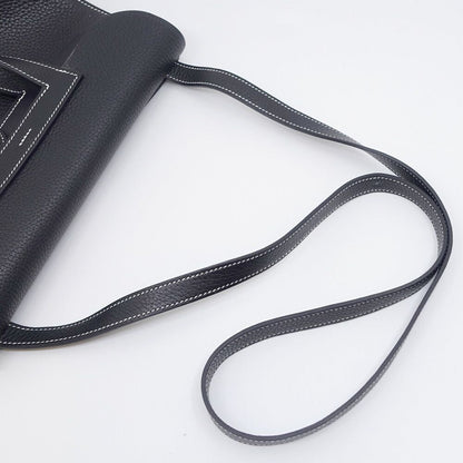 Hermes Halzan 31 Togo Black Silver Shoulder Bag — view 8