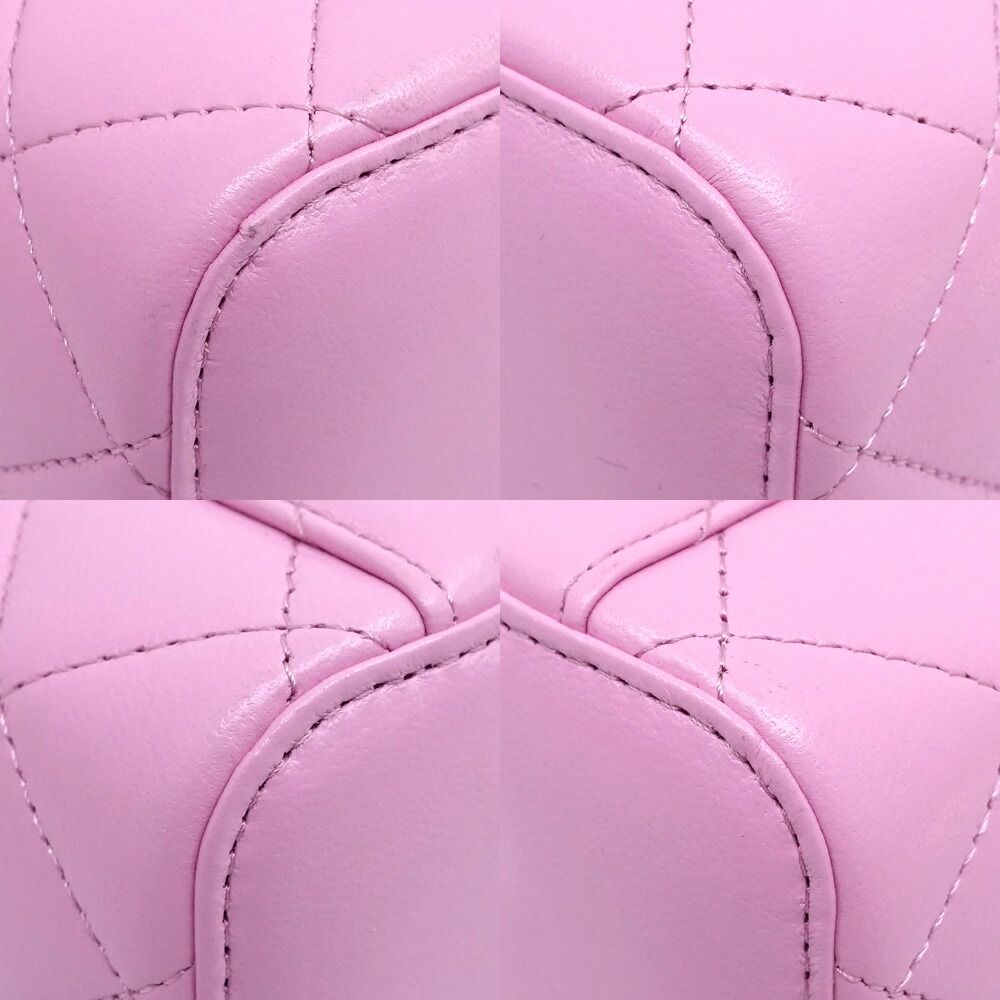 Chanel Quilted Vanity 2-Way Bag Lambskin Pink Green — view 5