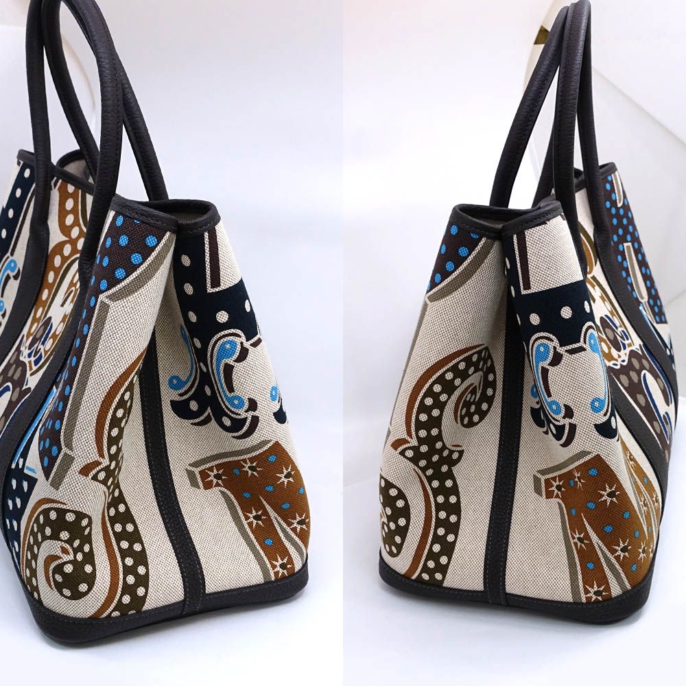 Hermes Garden Party ―Pm Electric Handbag Around Toile H Plume Negonda — view 3