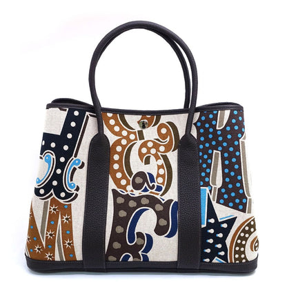 Hermes Garden Party ―Pm Electric Handbag Around Toile H Plume Negonda — view 2