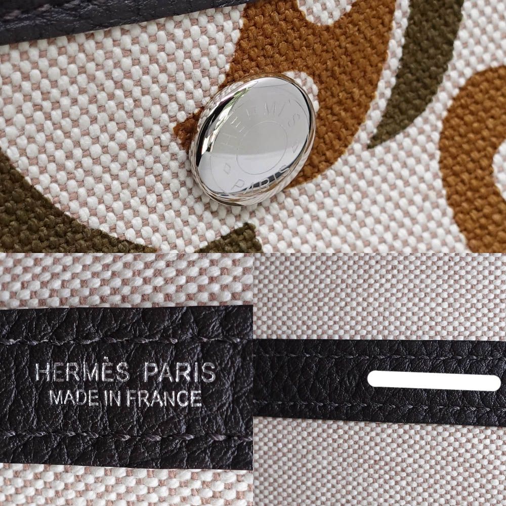 Hermes Garden Party ―Pm Electric Handbag Around Toile H Plume Negonda — view 7
