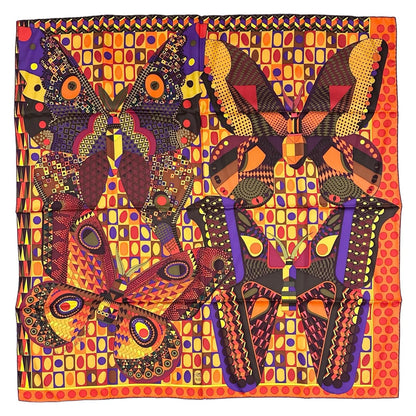 Hermes Carre 90 Silk Wings Les Ailes de la Soie 100% Scarf Multicolor