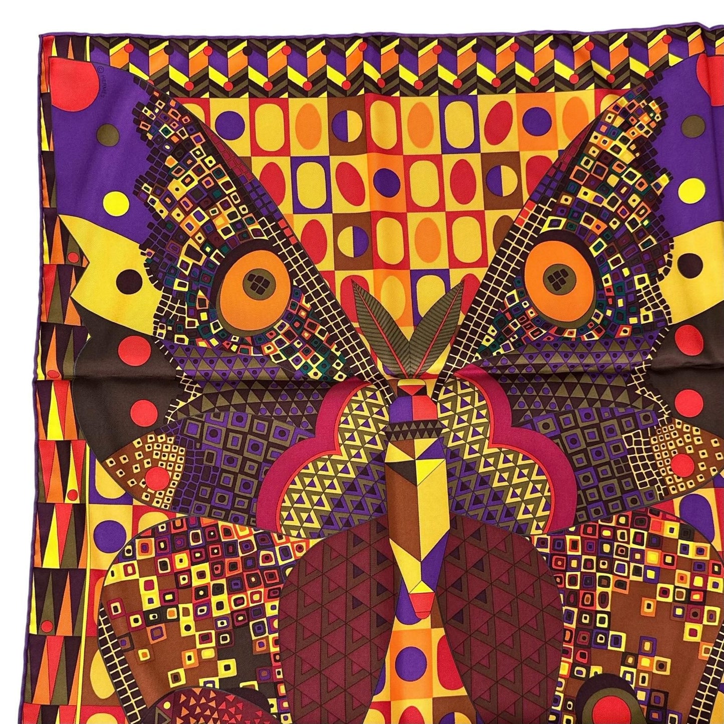 Hermes Carre 90 Silk Wings Les Ailes de la Soie 100% Scarf Multicolor — view 3