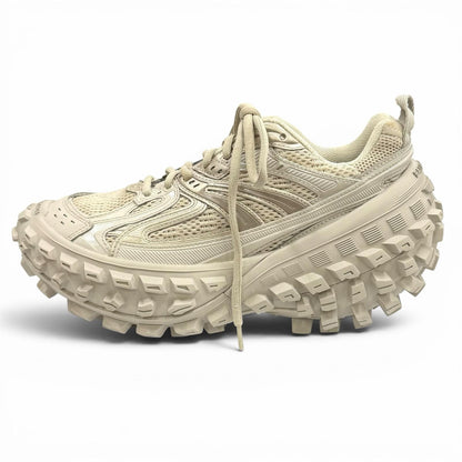 Balenciaga Bouncer Logo Mesh Lace Up Low-Cut Sneakers Beige — view 5