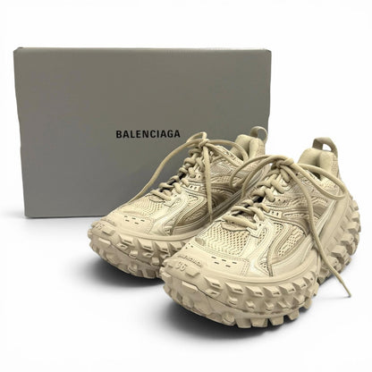 Balenciaga Bouncer Logo Mesh Lace Up Low-Cut Sneakers Beige — view 2