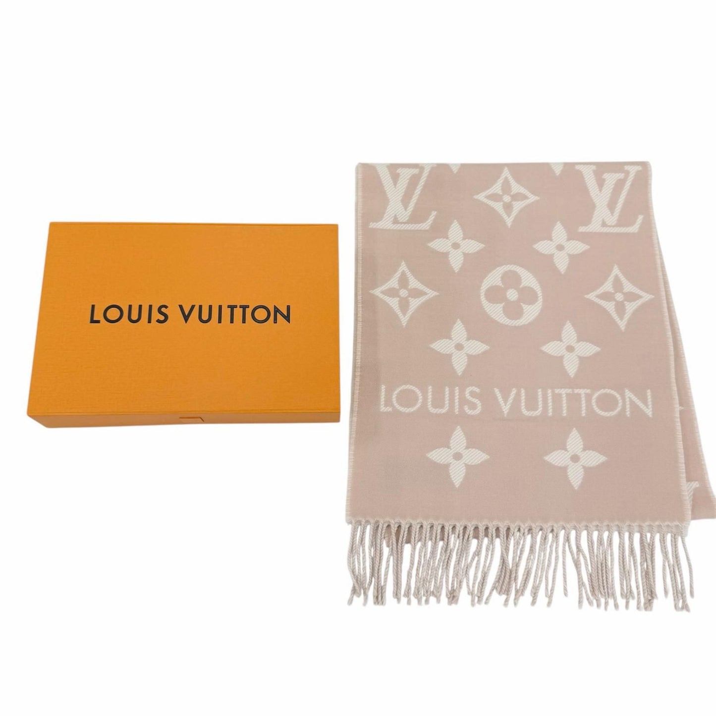 Louis Vuitton Scarf LV Essential 100% Wool Beige Rose 170 34 — view 2