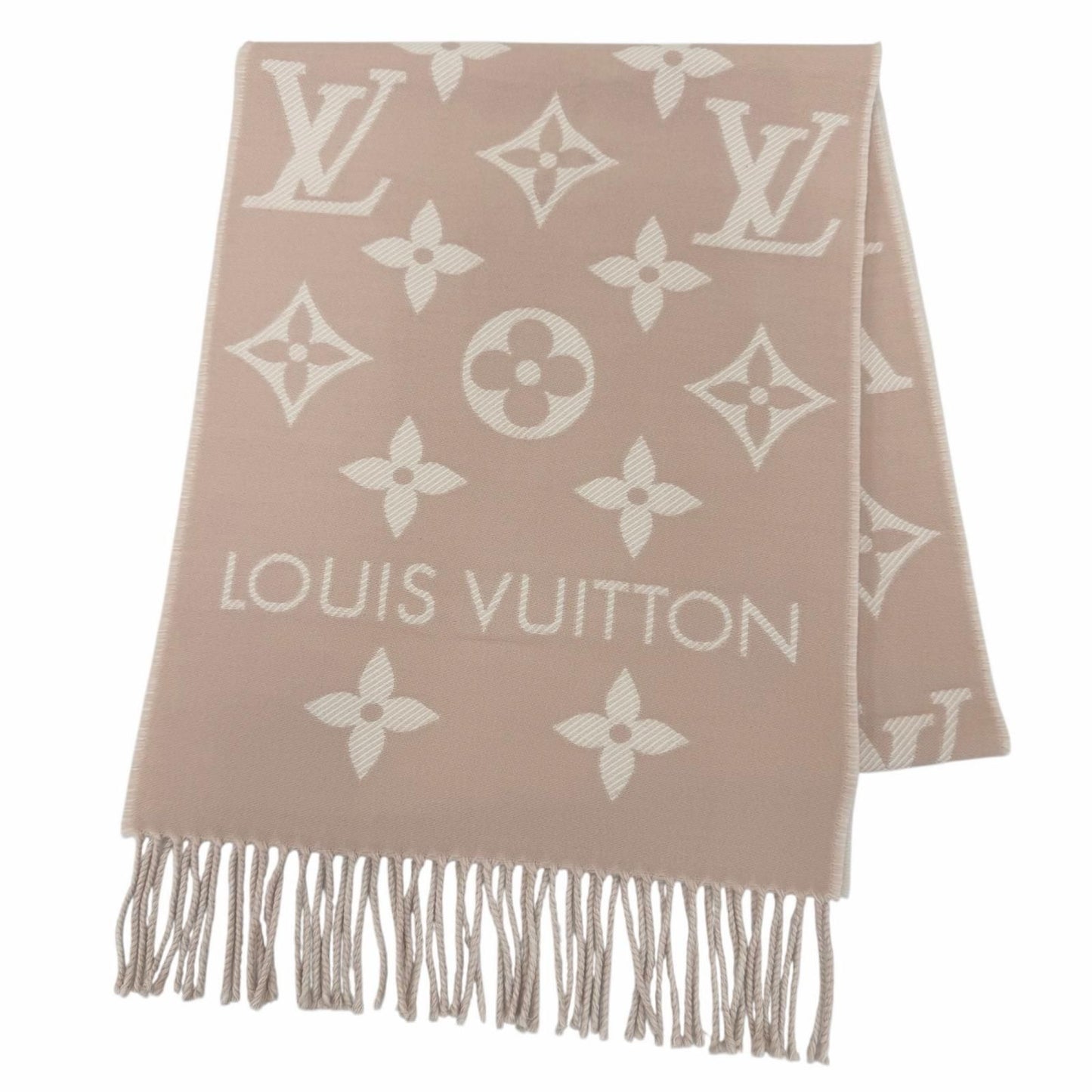 Louis Vuitton Scarf LV Essential 100% Wool Beige Rose 170 34