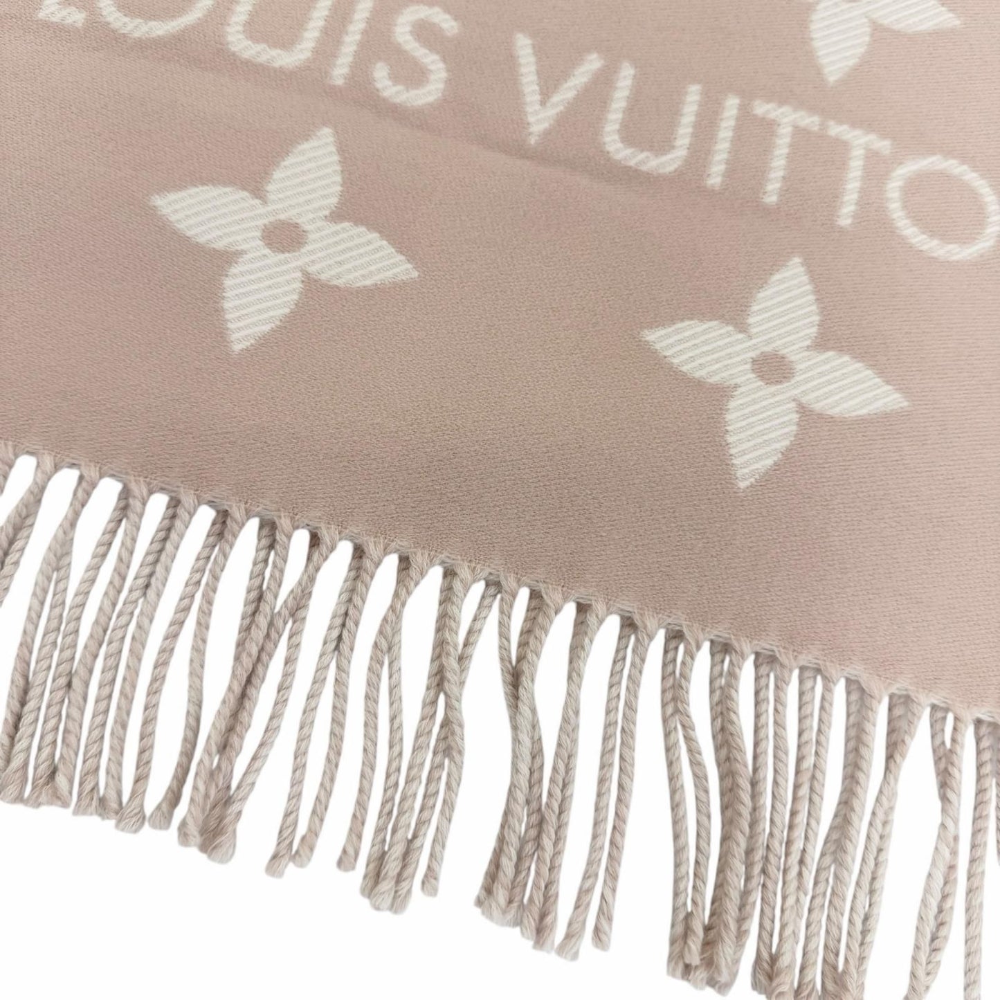 Louis Vuitton Scarf LV Essential 100% Wool Beige Rose 170 34 — view 6