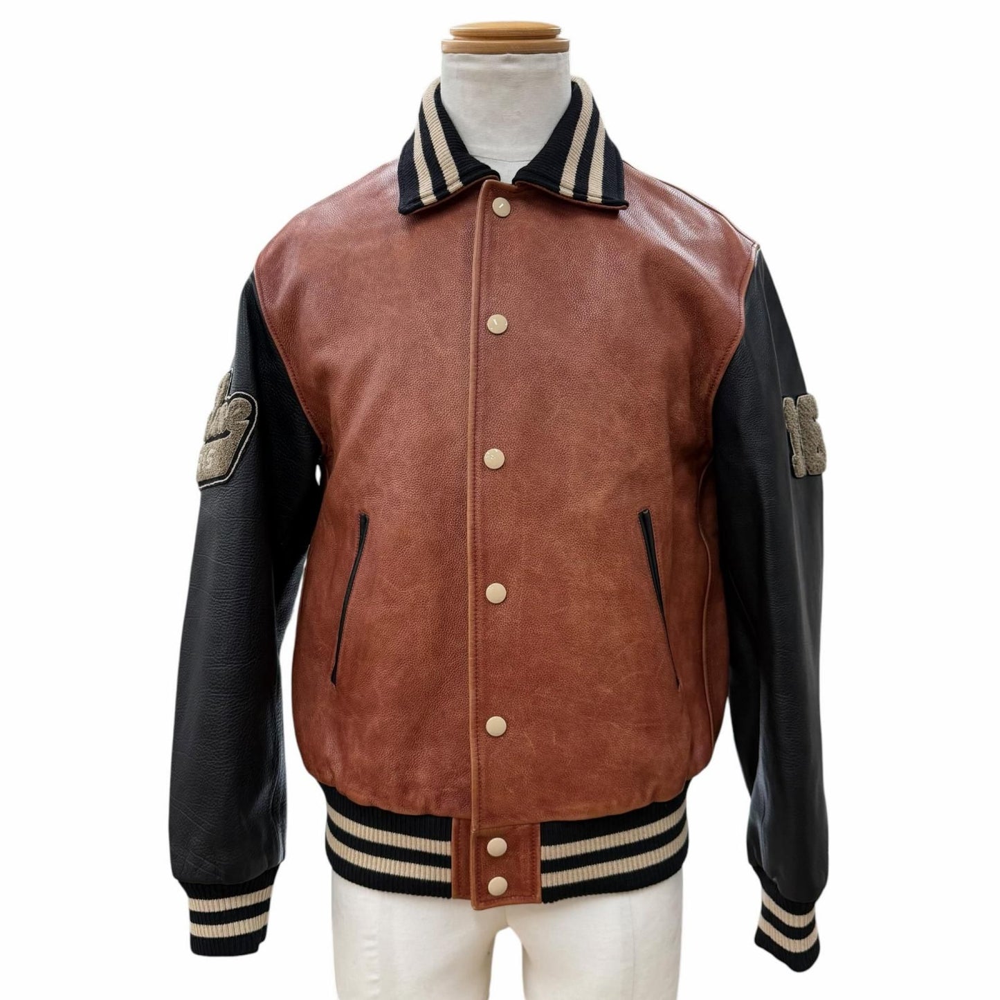 Celine Grained Calfskin Oversize Teddy Jacket Varsity Brown 34