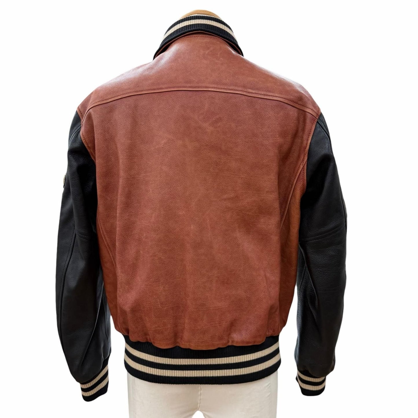 Celine Grained Calfskin Oversize Teddy Jacket Varsity Brown 34 — view 4