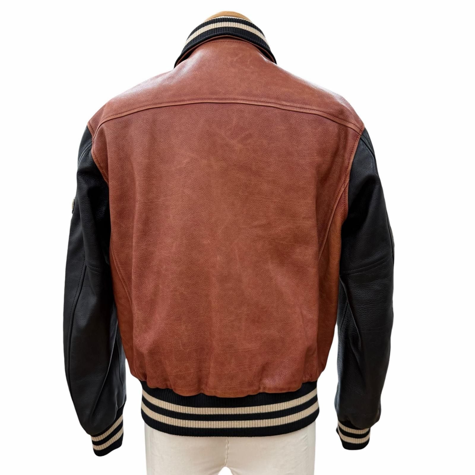Celine Grained Calfskin Oversize Teddy Jacket Varsity Brown 34 — view 4
