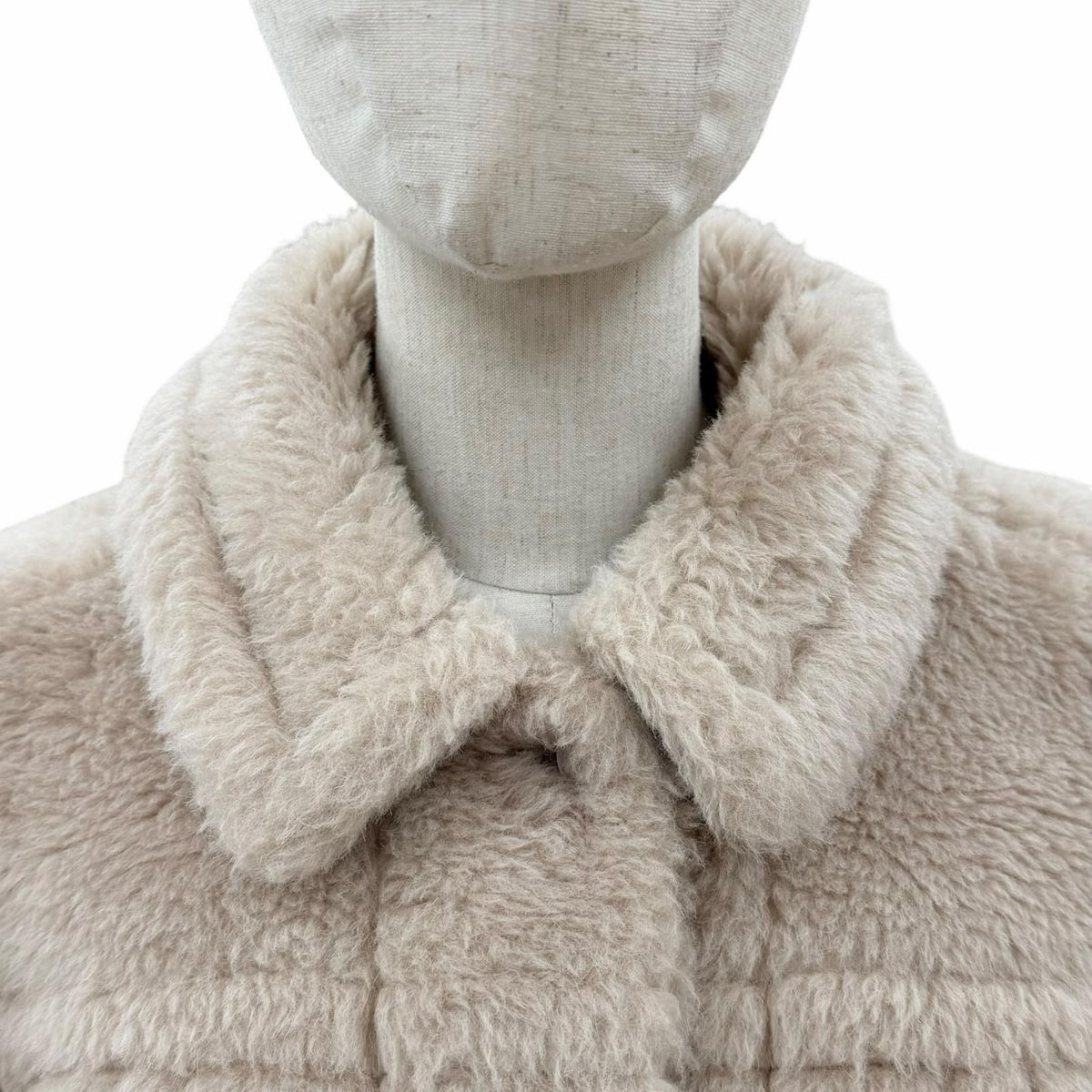 Max Mara Teddy Bear Alpaca Wool Fleece Jacket Beige 36 — view 4