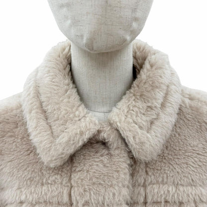 Max Mara Teddy Bear Alpaca Wool Fleece Jacket Beige 36 — view 4