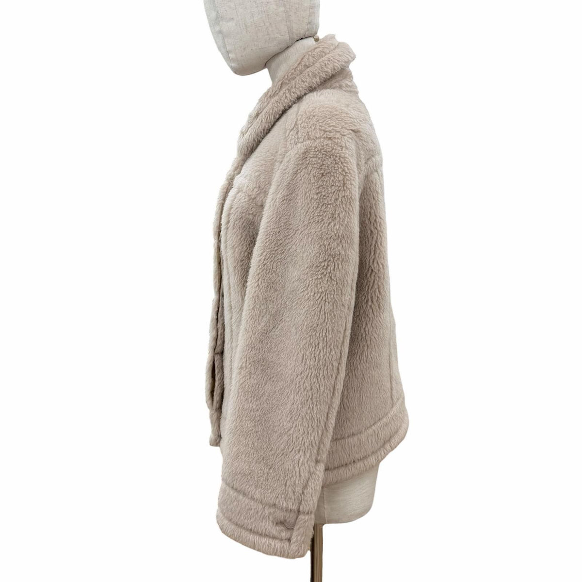 Max Mara Teddy Bear Alpaca Wool Fleece Jacket Beige 36 — view 2
