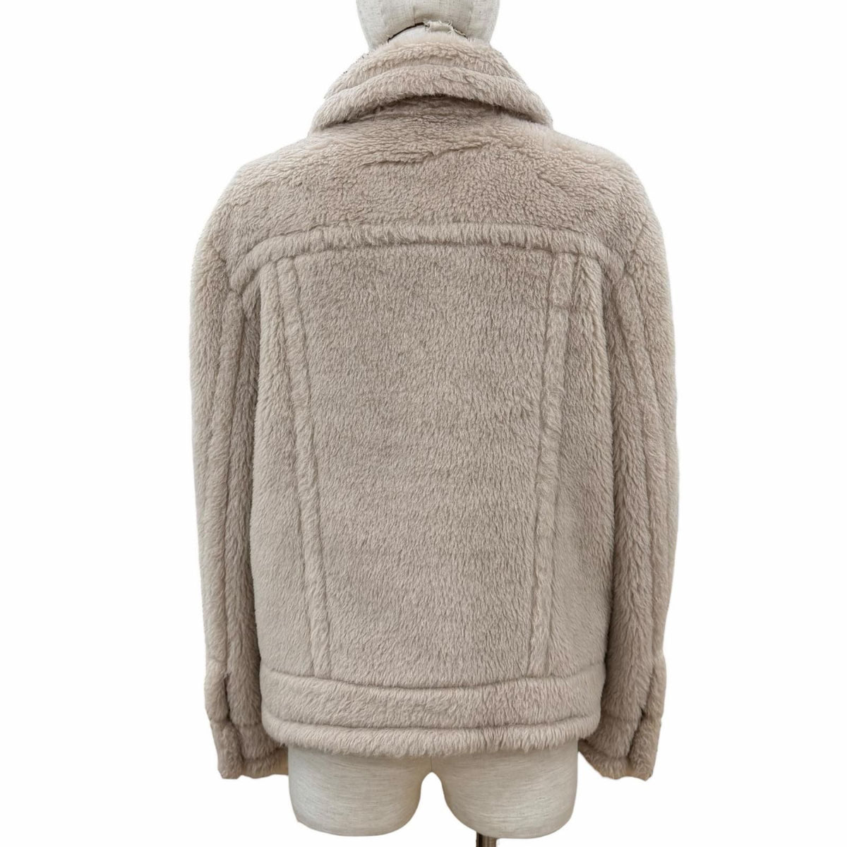 Max Mara Teddy Bear Alpaca Wool Fleece Jacket Beige 36 — view 3