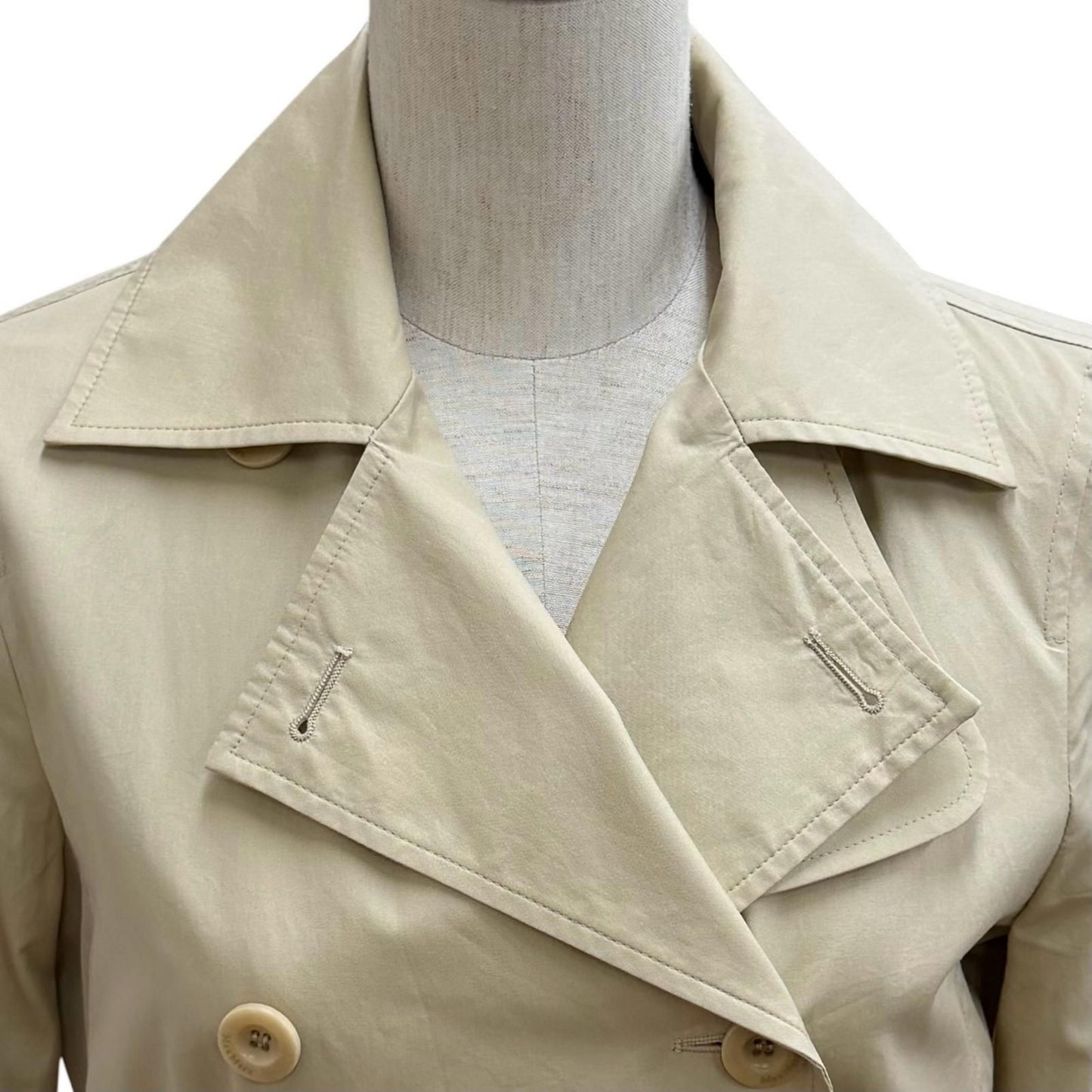 Max Mara 100% Cotton Logo Button Belt Long Length Trench Coat 36 — view 4