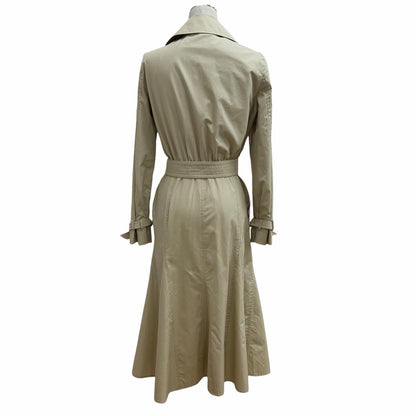 Max Mara 100% Cotton Logo Button Belt Long Length Trench Coat 36 — view 3