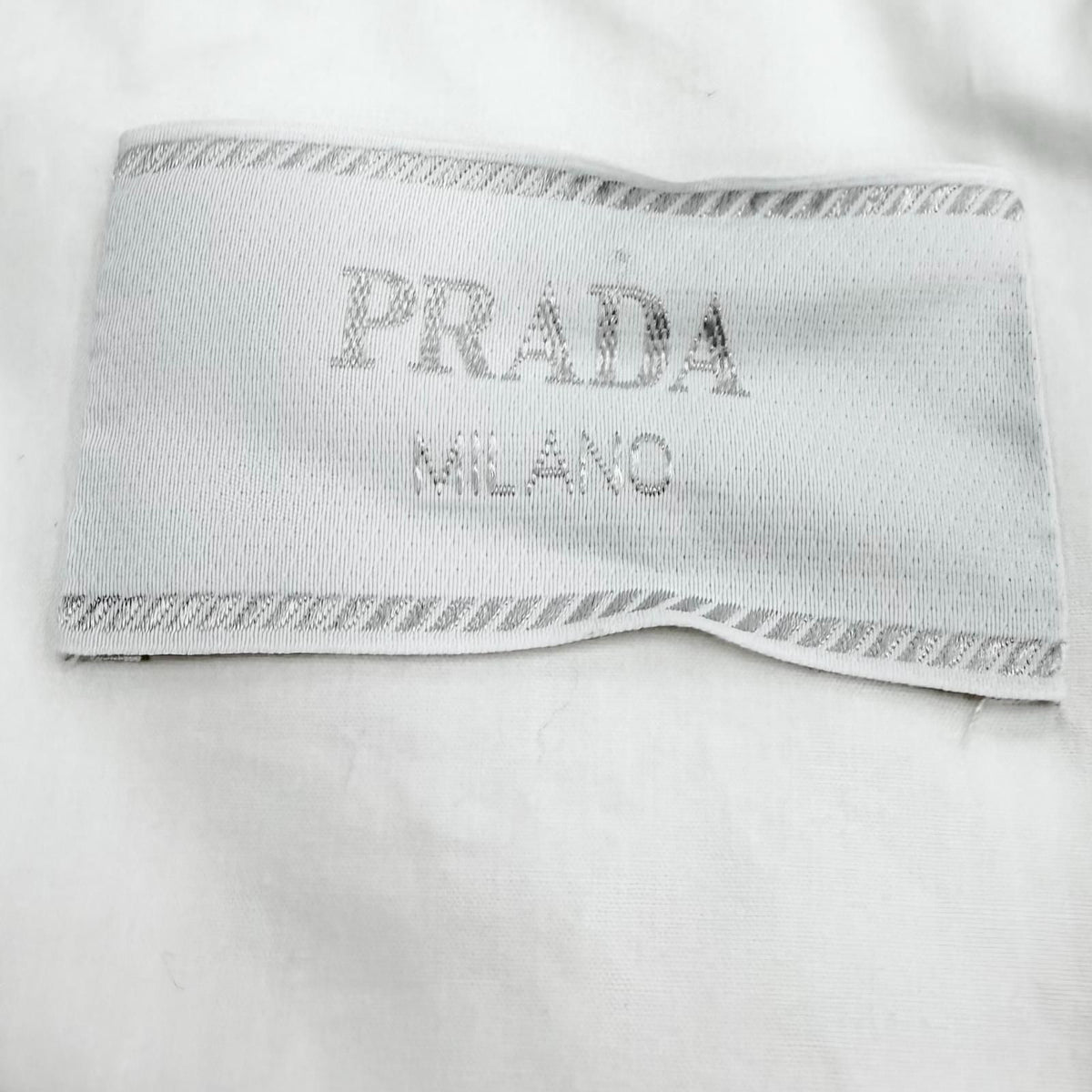 Prada 100% Cotton Triangle Logo Pullover Gilet Down Vest White — view 7