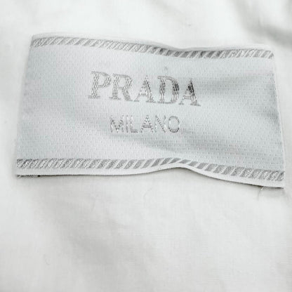 Prada 100% Cotton Triangle Logo Pullover Gilet Down Vest White — view 7