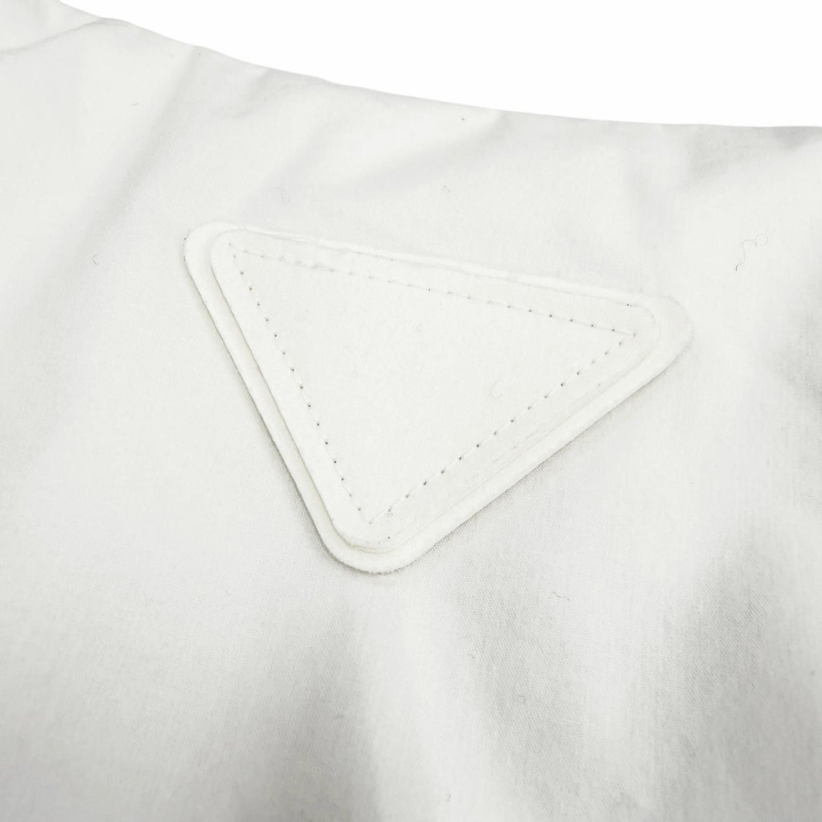 Prada 100% Cotton Triangle Logo Pullover Gilet Down Vest White — view 6