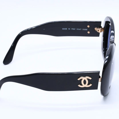 Chanel Oval Sunglasses Eyewear CC Logo Black White — view 5