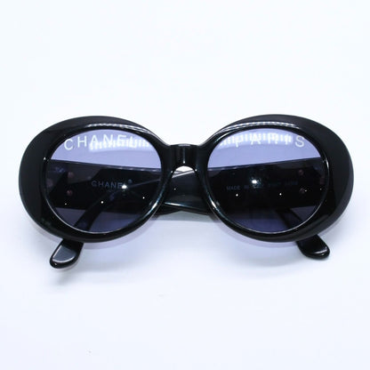 Chanel Oval Sunglasses Eyewear CC Logo Black White — view 2