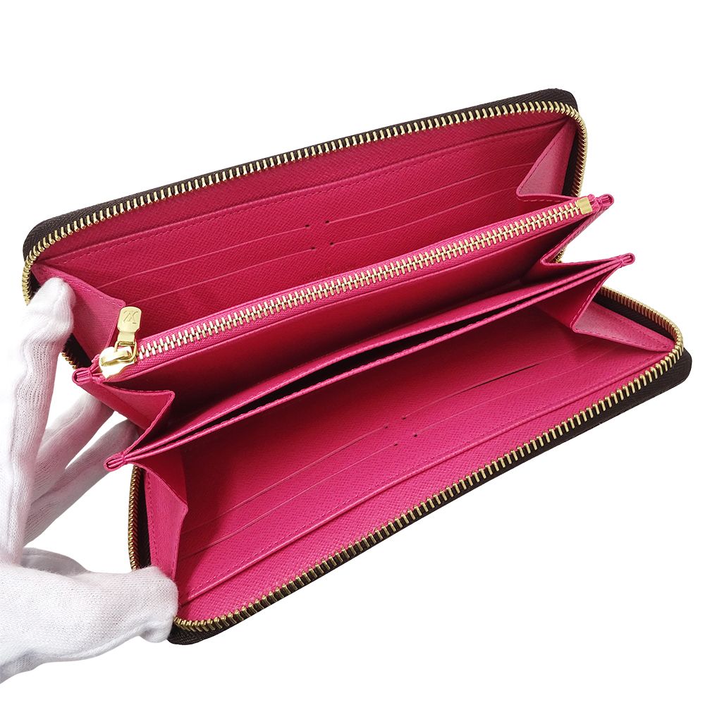 Louis Vuitton Wallet Monogram Zippy Grenade Brown Pink Zip Around — view 4