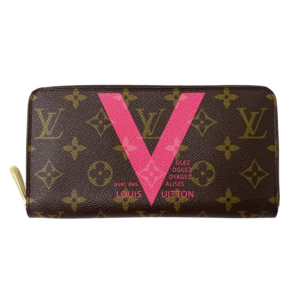 Louis Vuitton Wallet Monogram Zippy Grenade Brown Pink Zip Around