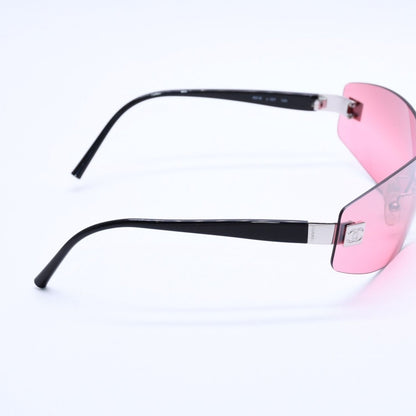 Chanel Rimless Shield Sunglasses Eyewear 120 CC Logo Pink Black — view 5