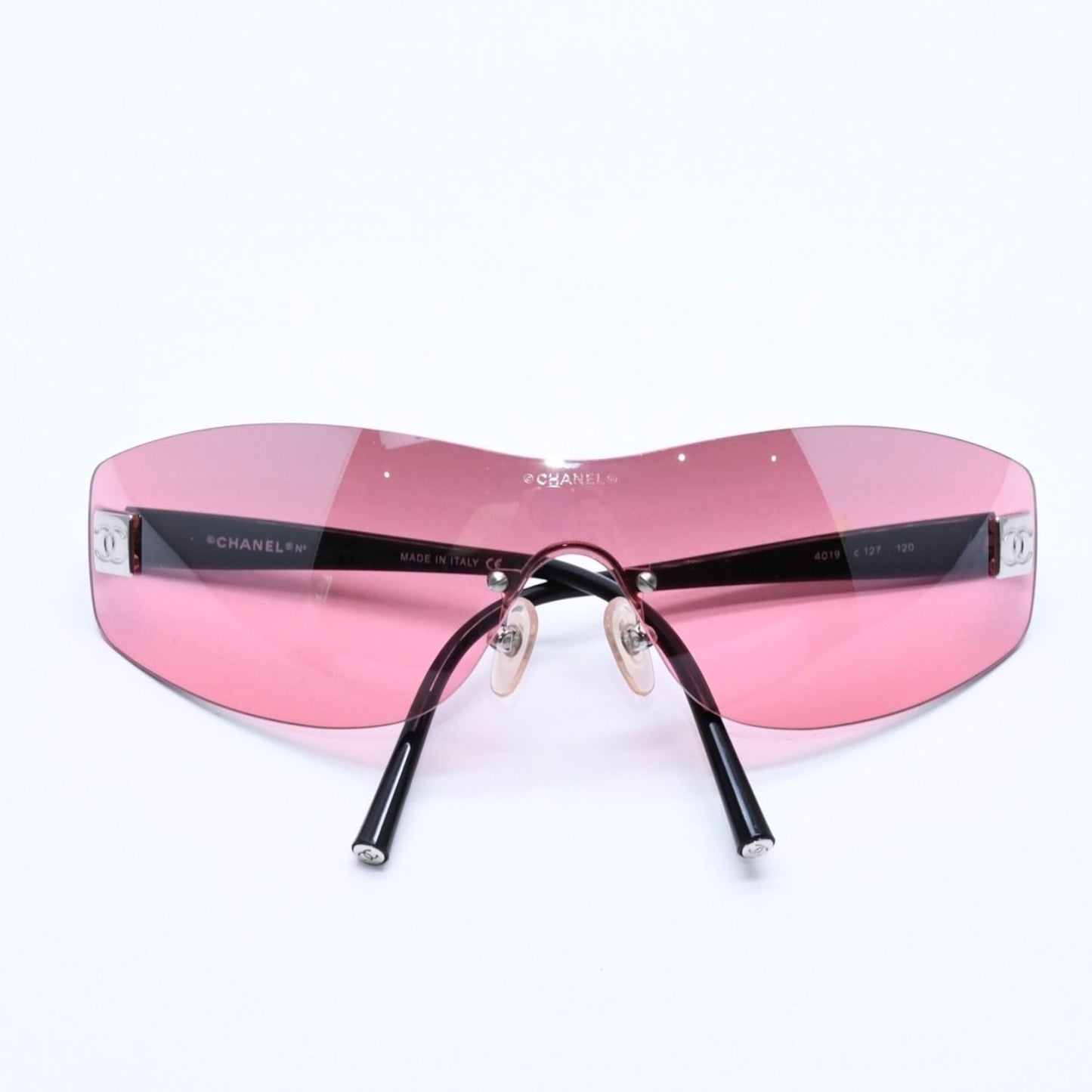 Chanel Rimless Shield Sunglasses Eyewear 120 CC Logo Pink Black — view 2